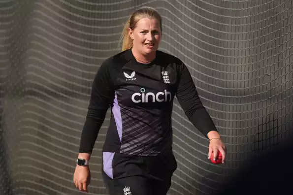 Sophie Ecclestone smiles, back in the England squad.